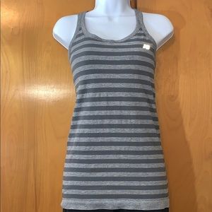 New Balance grey stripe halter bra tank to…